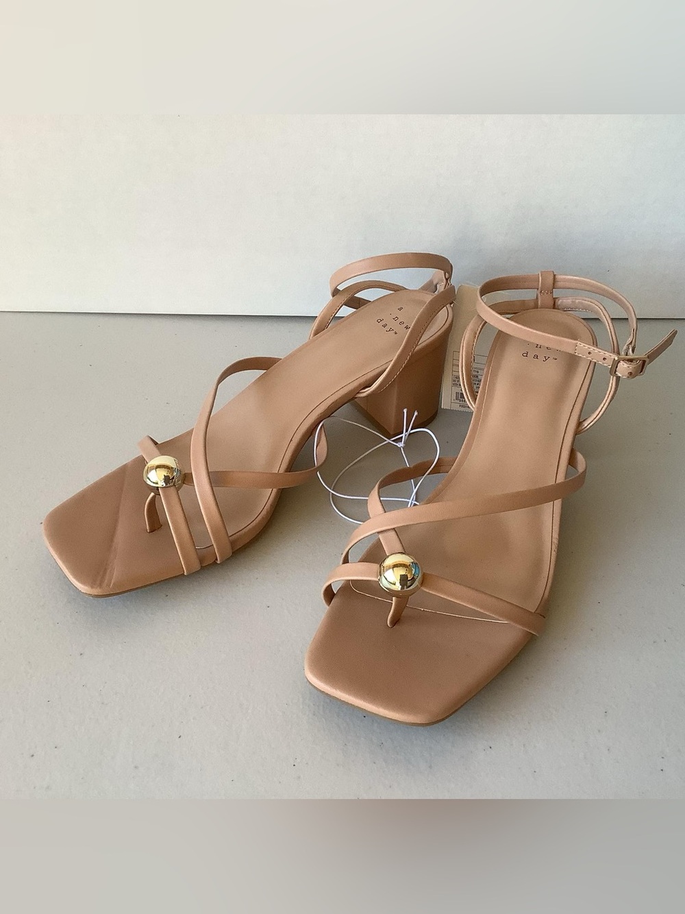 A New Day Phoebe Strappy Ball Ornament Square Block Heels